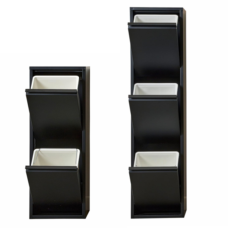 Steel Trash Cabinet, Waste Segregation Cabinet, Removable Bin System, Kitchen Recycling Cabinet, Custom Trash Enclosure, Odor-Control Bin